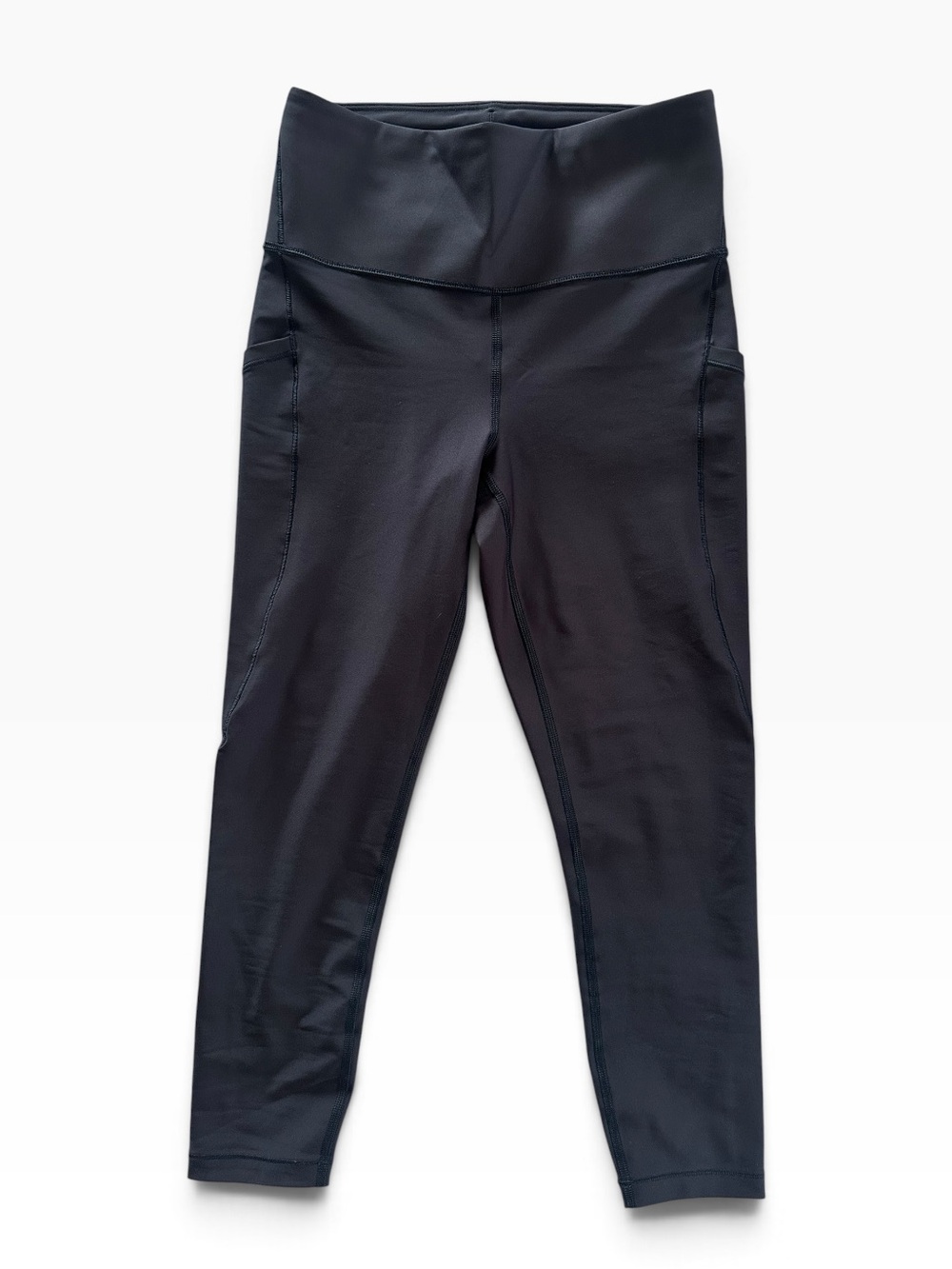 Athleta Interval Stash High Rise 7/8 Leggings Black S/821389-03 Size Small EUC